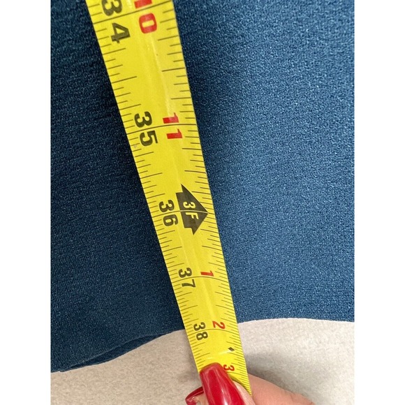 DRESS THE POPULATION Tiffany One-Shoulder Midi Dress Peacock Blue Plus Size XXL - Picture 11 of 14